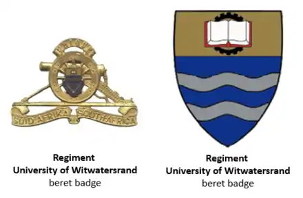 SADF Regiment University of Witwatersrand insignia