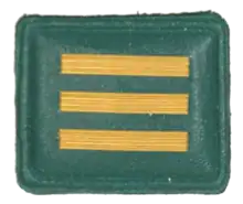 SANDF - Embossed Good Conduct Badge - SA Army - NCG Uniform - Ceremonial Guard Green with Gold Stripes - Level III