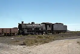 NBL-built 12A no. 1526 at De Aar, with Type MR tender, 6 April 1979