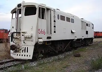 No. E1566 in white primer awaiting rebuilding at Koedoespoort, Pretoria, Gauteng, 2 October 2009