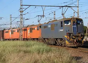 No. E1629 in Spoornet blue livery with solid numbers at Capital Park, Pretoria, Gauteng, 4 May 2006