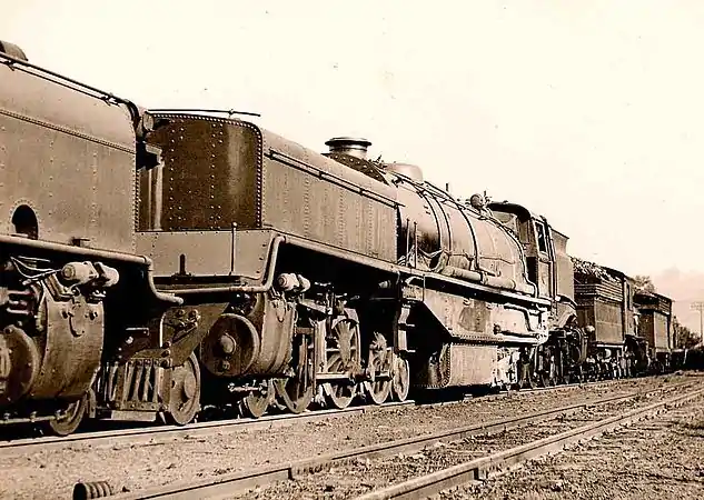 Class GH Union Garratt staged at Glencoe, Natal, c. 1950