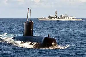 South Africa's Charlotte Maxeke with Britain's HMS Portland in 2014