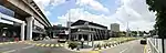 Panoramic view of the Pasar Seni LRT Station on the left, entrance to the MRT station in the middle, and the road to Jalan Tun H.S. Lee at right.