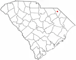 Location of Bennettsville in South Carolina