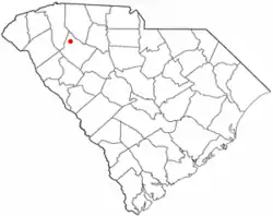 Location of Gray Court, South Carolina