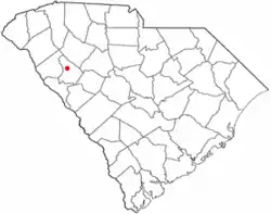 Location of Greenwood, South Carolina