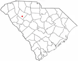 Location of Mountville, South Carolina