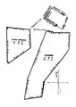 The "Alemany Plat" prepared by the United States General Land Office to define the property restored to the Catholic Church by the Public Land Commission, later confirmed by presidential proclamation on May 23, 1862.