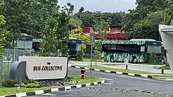 Entrance to The Bus Collective, a hotel in Singapore