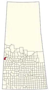 Location of the RM of Manitou Lake No. 442 in Saskatchewan