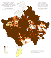 Distribution of Albanians on Kosovo and Metohija by settlements 1981.