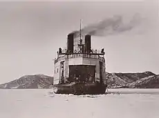 The train ferry SS Baikal in service on Lake Baikal