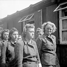 SS women camp guards, Bergen-Belsen: 19 April 1945.