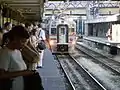 South Shore train approaching from Millenium Station