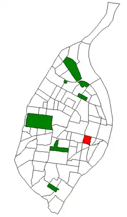 Location (red) of Lafayette Square within St. Louis