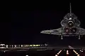 Space Shuttle Endeavour touches down at the Shuttle Landing Facility at Kennedy Space Center, 21 February 2010.