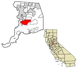 Location of Elk Grove in Sacramento County, California