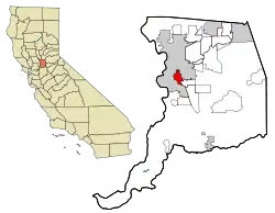 Location in Sacramento County and the state of California