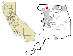 Location in Sacramento County and the state of California