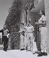 Iranian minister Reza Saffinia arriving at the Weizmann House, to greet Chaim Weizmann on Yom Ha'atzmaut, 1950