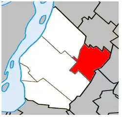 Location within the urban agglomeration of Longueuil