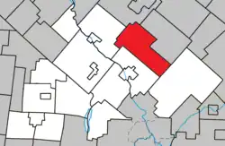 Location within Le Val-Saint-François RCM.