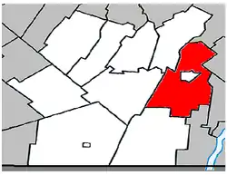 Location within Les Jardins-de-Napierville RCM.