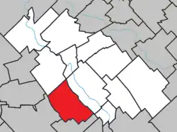 Location within La Nouvelle-Beauce RCM.