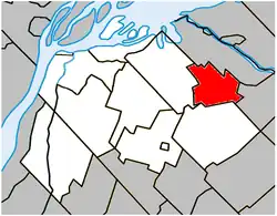 Location within Pierre-De Saurel RCM.