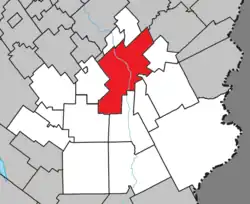 Location within Beauce-Sartigan RCM.