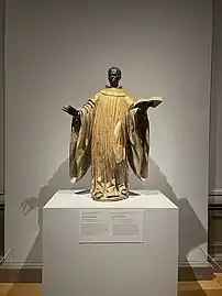 Statue of Saint Benedict the Moor (c.1734) at the National Gallery of Art's showing of Afro-Atlantic Histories in 2022