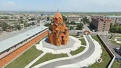 The centre of Masis with Saint Thaddeus Church