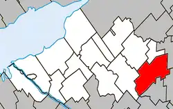 Location within Nicolet-Yamaska RCM.