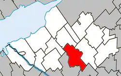 Location within Nicolet-Yamaska RCM.