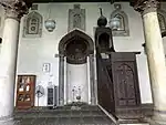 The mihrab and minbar. The minbar is from the Mamluk era and is one of the oldest in Cairo.