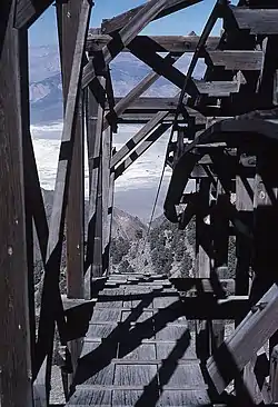 View into the Saline Valley from one of the tram's stations