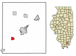 Location of Carrier Mills in Saline County, Illinois.