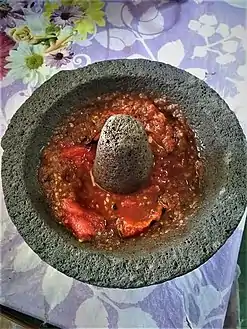 "Salsa de molcajete". San Juan Achiutla, Oaxaca, México.