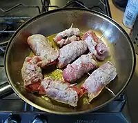 Saltimbocca alla romana cooking