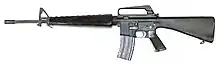 M16 assault rifle with triangular stock facing left