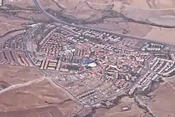 Aerial view of the town