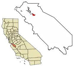 Location of Tres Pinos in San Benito County, California