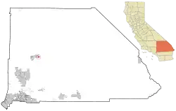 Location in San Bernardino County and the state of California