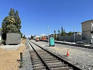 San Dimas station under construction in August 2023