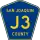 County Road J3 marker