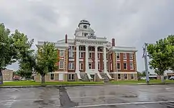 The San Saba County Courthouse in San Saba with emblem "From the People to the People."