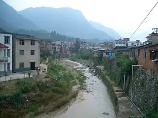 Workers' neighborhood in Sandouping near the southern entrance to the Three Gorges Dam