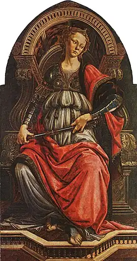 Warrior seated on a throne