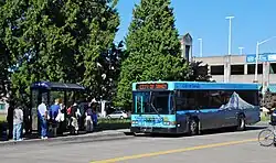 A Sandy Area Metro bus at the transit center